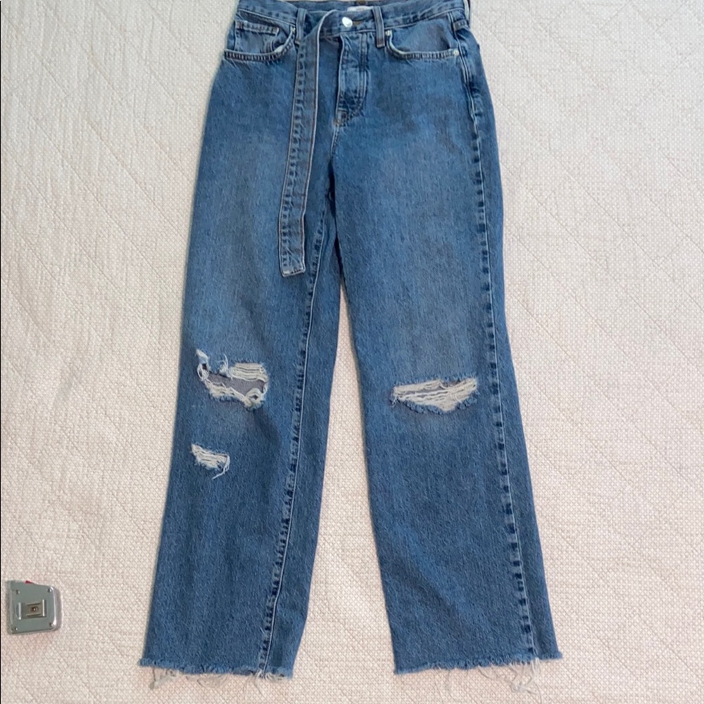 Stylish Blue Distressed Women Jeans